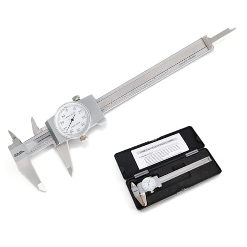 BLACK CANYON 6" Dial Caliper, 6 Inches Measurement, Caliper Measuring Tool, 0.001 inch fine Graduation, 4-Way Measurements, Hardened 4R13 Stainless Steel, Ideal for DIY/Household