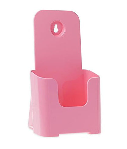 SOURCE ONE Tri Fold Brochure Holder 4X9 (6 Pack, Pink) - color: Pink, size: 6 Pack