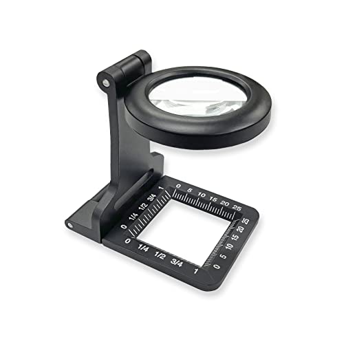 Carson Metal LinenTest 5x30mm Folding Loupe Magnifier with Measurements - style: Metal Folding Loupe