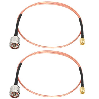 MOOKEERF SMA Male to N Male Cable 2ft,2 Pack RG316 SMA to N Cable 50 Ohm for WiFi Router,GPS Receiver,Antenna,Signal Booster etc - size: 2FT