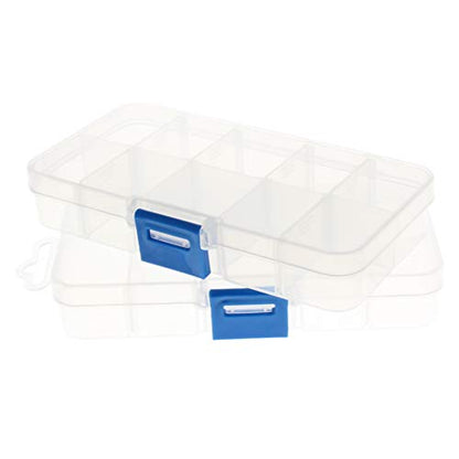 Utoolmart 2 Pcs Tool Box Tool Organizer, Plastic Hardware Box Storage for Hardware, Screws, Bolts, Nuts, Nails, Beads, Jewelry 5.1 x 3 x 1 inches Translucent - size: G130 Part box 2pcs