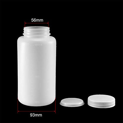 uxcell Plastic Lab Chemical Reagent Bottle 1000ml/34oz Wide Mouth Sample Sealing Liquid Storage Container 2pcs - size: 1000ml/34oz 2pcs