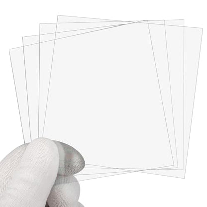 PATIKIL 100x100mm Glass Streak Plate, 4pcs Lab Glass Slides Microscope Glass Slides Optical Optically Clear Glass Slides Smooth Edges High Transparency Transparent Uniform Thickness - size: 100x100mm