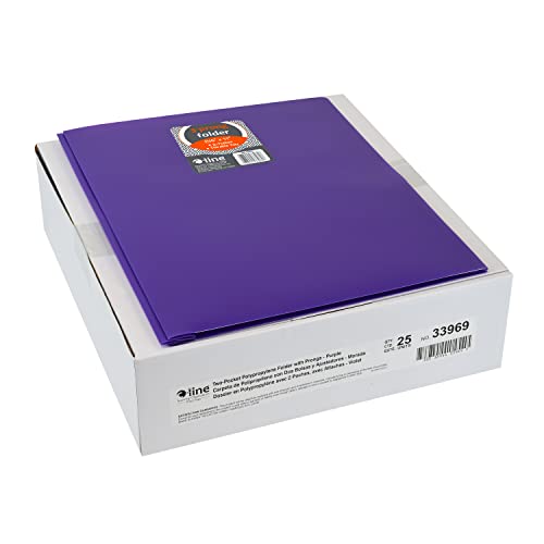 C-Line Heavyweight Poly Portfolio with Prongs, Purple, 25/Box (33969) - color: Purple, size: 25-Pack with Prongs