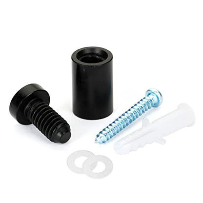 Sign Standoff 1/2" x 3/4", Sign Standoff Screw, Black Aluminum, for Acrylic, Glass, PVC, Glass Panel, Wood, Pack of 4