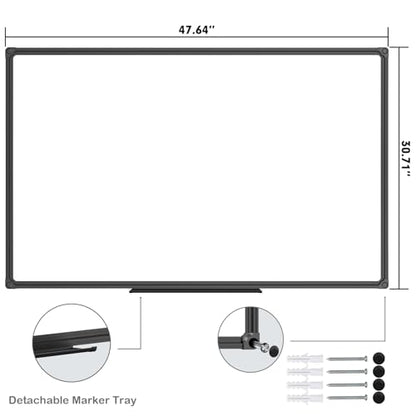 JILoffice Magnetic Whiteboard, Dry Erase Board 48 x 31 Inch - color: Black, size: 48 x 31 Inch