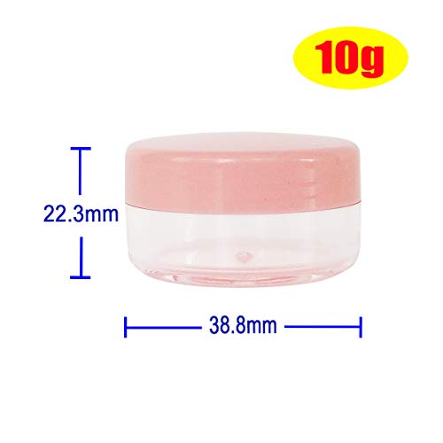 30 pack 10ml Empty Small Plastic Makeup Sample Jar with Pink Lid - color: 30x 10ml Pink