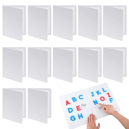 Motipuns 12 Pcs Folding Magnetic Dry Erase Activity Boards Foldable Magnetic Board Dry Erase Learning Project Scrum Folding Whiteboard for Students School Classroom
