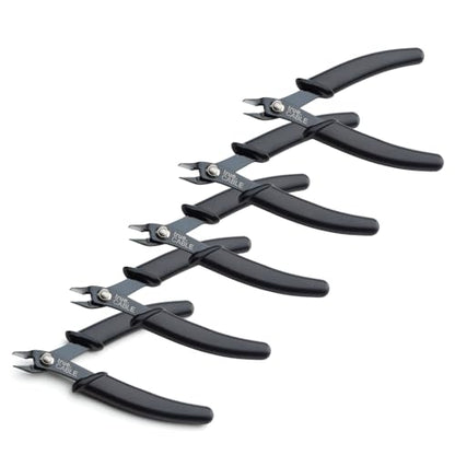 trueCABLE Precision Sharp Flush Cutter, 5 Pack, Wire Cutting Pliers for Ethernet Cable Preparation, Electronics, Jewelry & Crafts, Hardened Carbon Steel with Non-Slip Handle, Cut Wire Up To 16 AWG - style: 5 Pack