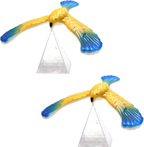 2Pcs Balance Bird Prop, Clear Triangle Stand Classic Gravity Balancing Eagle, Stable Anti-Fall Clear Gravity Principle Demo for Science Teaching