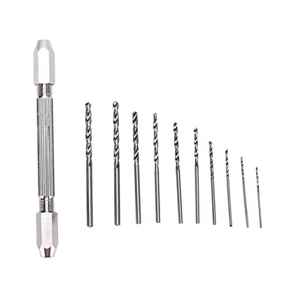 Double Hand Drill, Proof Durable Brass Construction with 2 Collet Design, Precision Twist Bit Hand Drill Set for Electronic Assembly, Model Making, Hobby Projects