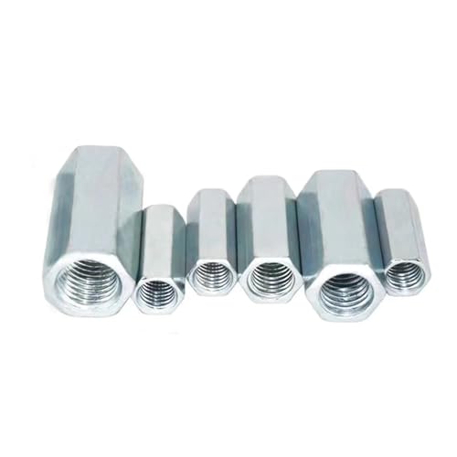 M8-1.25 x 28mm Long Rod Metric Hex Coupling Galvanized Carbon Steel Hex Threaded Rod Coupler for Furniture, Electronic, Industrial 20 Pcs - size: M8-1.25x28mm（20 Pcs）