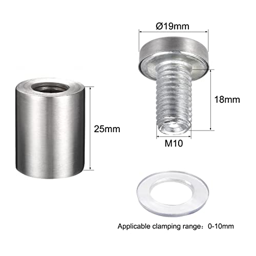 uxcell 3/4 Dia x 1-3/16"(19x30mm) Standoff Screws Wall Mount Sign Holders Acrylic Glass Nails 10pcs - size: 19mmx30mm