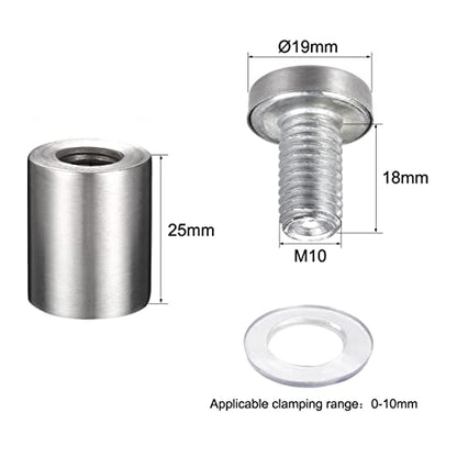 uxcell 3/4 Dia x 1-3/16"(19x30mm) Standoff Screws Wall Mount Sign Holders Acrylic Glass Nails 10pcs - size: 19mmx30mm