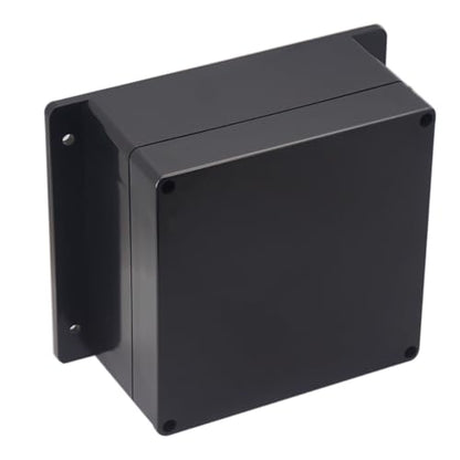 Project Box IP65 Waterproof Junction Box ABS Plastic Electrical Boxes DIY Electronic Project Case Power Enclosure with Fixed Ear 6.30x6.30x3.54 inch (160 x 160 x90 mm) - color: Black, size: 6.30"x6.30"x3.54"