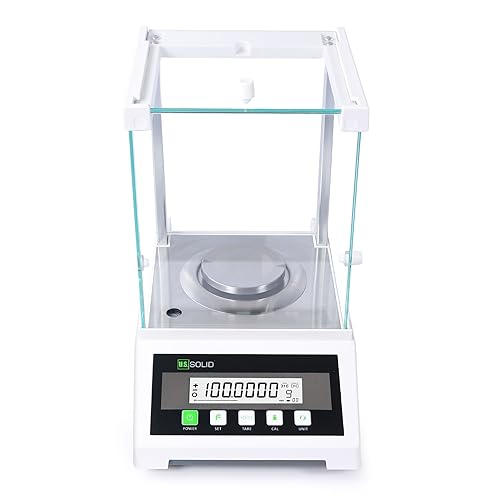 U.S. Solid 0.1 mg Analytical Balance with Automatic Internal Calibration, 220g x 0.1mg, 0.0001g Lab Science Electronic Balance, Electromagnetic Transducer - size: 220 g with Automatic Internal Calibration