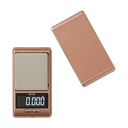 Taylor Precision Products 5257906 High-Precision Digital Portioning Scale with Cover, 16OZ/500G, Rose Gold - color: Rose Gold, size: 16OZ/500G