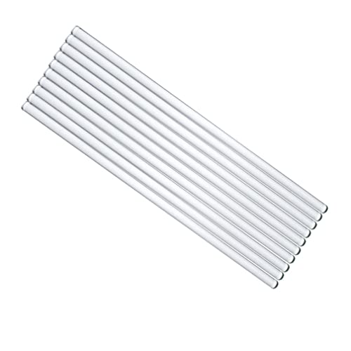 10 Pcs Glass Stir Sticks Lab Stirring Rod with Both Ends Round for Lab Home Kitchen Class, 7.9 inch Long
