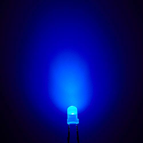 CHANZON 100 pcs 3mm Blue Diffused LED Diode Lights (DC 3V 20mA) - color: I) Blue-blue (100pcs)
