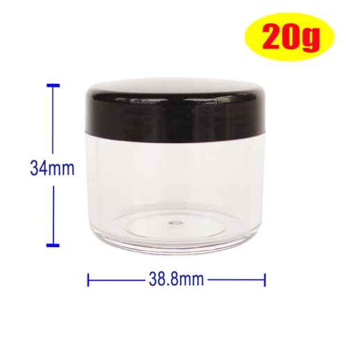20pcs 20ml Makeup Sample Round Pot, 20g Empty Storage Container - color: 20pack 20ml Black
