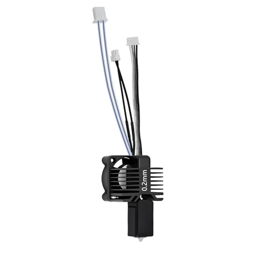 0.2mm X1 X1C Hotend Complete Kit, Full Assembly Hot End Print Head with Ceramic Heater, Thermistor, Cooling Fan, 0.2mm Hardened Steel Nozzle, Hotend Replacement for Bambu Lab X1/X1C 3D Printer - color: X1 Series, size: 0.2mm