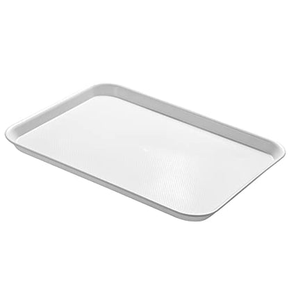 Aebeky Plastic Cafeteria Trays,Fast Food Serving Trays,13"X17",Set of 6(White) - color: White