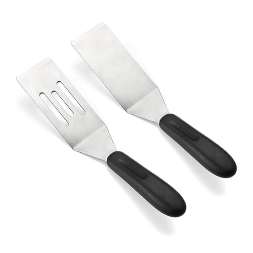 2 Pack Mini Spatula Set Small Metal Serving Spatulas for Kitchen - Perfect for Pancakes Brownies Cookies Eggs