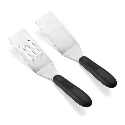 2 Pack Mini Spatula Set Small Metal Serving Spatulas for Kitchen - Perfect for Pancakes Brownies Cookies Eggs