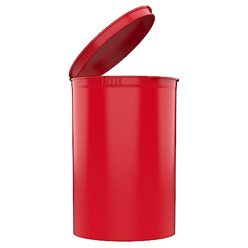 Dragon Chewer 160 Dram CR Plastic Packaging Pop Top Containers - Child Resistant Travel Holder Vial Bottles - 33 qty (Red) - color: Red