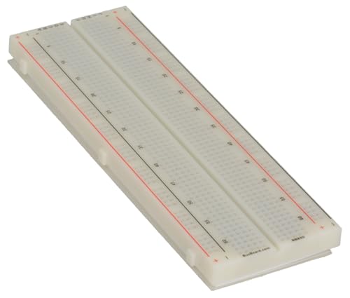 Prototype Systems 830 Point Solderless Plug-in Breadboard with 4 Power Rails 21-26AWG ABS