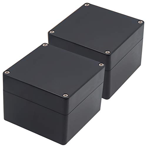 Junction Box, Zulkit Project Box IP65 Waterproof Outdoor Box ABS Plastic Electrical Boxes Electronic Enclosure Black4.7 x 4.7 x 3.5 inch(120 x 120 x 90 mm)(Pack of 2) - size: 4.7" x 4.7" x 3.5"(Pack of 2)