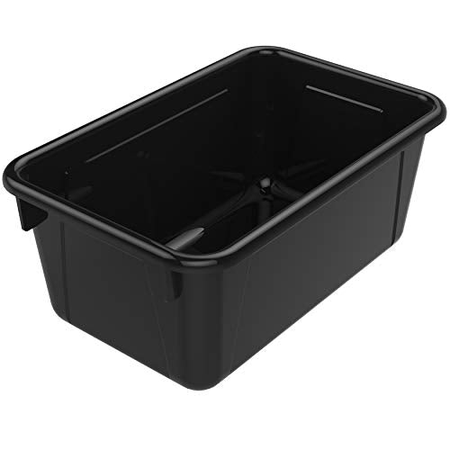 Storex Small Cubby Bin, 7.8 x 12.2 x 5.1 Inches, Black, 5-Pack (62466E05C) - color: Black, style: Bin Only