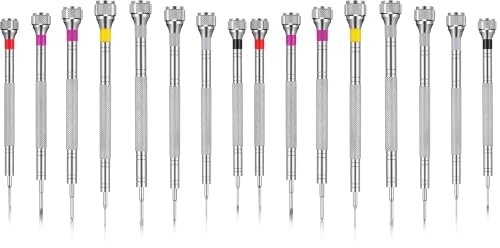 Chumia 8 Pieces Precision Jewelers Screwdriver Set, Micro Watch Repair Screwdriver Set 0.6-1.6 mm for Watch, Eyeglasses, Jewelry Work, Electronics Repair(Flathead, Phillips) (Pack of 2) - size: 0.6-1.6 mm (Pack of 2), style: Flathead, Phillips