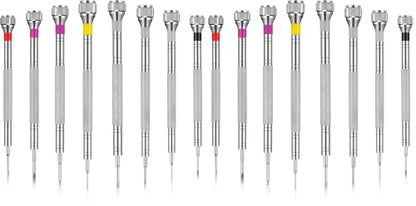 Chumia 8 Pieces Precision Jewelers Screwdriver Set, Micro Watch Repair Screwdriver Set 0.6-1.6 mm for Watch, Eyeglasses, Jewelry Work, Electronics Repair(Flathead, Phillips) (Pack of 2) - size: 0.6-1.6 mm (Pack of 2), style: Flathead, Phillips