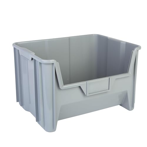HE HUDSON EXCHANGE 20" x 15" x 12.5" (54 Pack) Plastic Giant Stackable Hopper Bin, Gray - color: Gray, size: 54 Pack