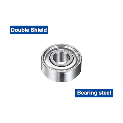 uxcell 12Pcs MR83ZZ Small Bearing, 3mm ID 8mm OD 3mm Width Double Shielded Deep Groove Ball Bearings for Electric Motor Skateboards 3D Printer, (ABEC 5) - size: MR83ZZ
