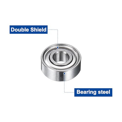 uxcell 12Pcs MR83ZZ Small Bearing, 3mm ID 8mm OD 3mm Width Double Shielded Deep Groove Ball Bearings for Electric Motor Skateboards 3D Printer, (ABEC 5) - size: MR83ZZ
