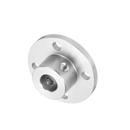 MECCANIXITY 2pcs 8mm Bore Rigid Gold Flange Coupling Connector Aluminum Hub - color: Silver