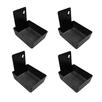 4/Pk Dental Lab Pan Medium Plastic Dental Medical Pro Lab Working Pan with Stainless Steel Clip (Black) - color: Black
