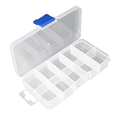 2 Pcs Tool Box Tool Organizer, Plastic Storage Case with 10 Removable Grids