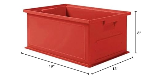Solid Wall Stacking Cntner, 19x13x8, Red