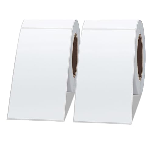 Hybsk 2.25x4 inch Direct Thermal Labels for Barcodes, Address, Compatible with Rollo Label Printer & Zebra Desktop Printers (2.25"x4",2 Rolls White) - color: 2 Rolls White, size: 2.25"x4"