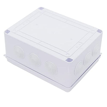 Zulkit Junction Box ABS Plastic Dustproof Waterproof IP65 Universal Electrical Boxes Project Enclosure White 10 x 7.9 x 4.7 inch (255 x 200 x 120mm) - size: 10" x 7.9" x 4.7"