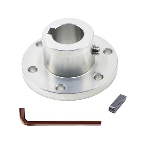 Aluminum Alloy Flange Coupling, 18 mm Inner Dia with Locking Key Slot, Flange Shaft Connector for Connecting Motor and Wheel DIY Model RC Parts (1Piece - style: 18mm with Keyway