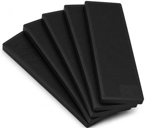 (Pack of 10) 1/4" (6 mm) Plastic Flat Washers Glazing Blocks 1.57 x 3.93 (40 x 100 mm) Framer Spacers Door and Window Packers (Black) - size: 1/4" (6 mm, Black)