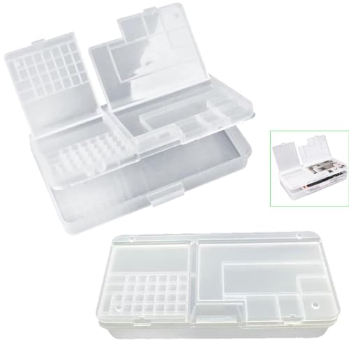 2 Pack Phone Repair Module Organizer Precision Component Storage Case Container Box Compartment Collector For iPhone Tiny Screws Screen Replacement Motherboard IC Chips Screwdriver Tool Parts
