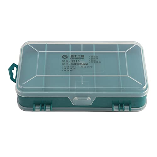 1pc Double-Side Hardware Box Storage,Excellent for Screws Nuts and Bolts,Multi Compartment Tool Box Storage Organiser Tray(COLOR:Green) - color: Green