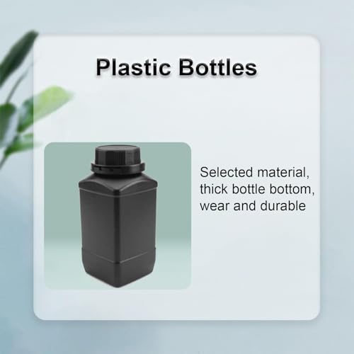 Heyiarbeit 5Pcs 17oz Plastic Lab Chemical Reagent Bottle, 50mm Wide Mouth HDPE Sample Storage Bottle Containers with Leak-Proof Sealed Jars for Liquid/Solid/Powder/Lab Chemical Storage Black - size: 500ml (5pcs)