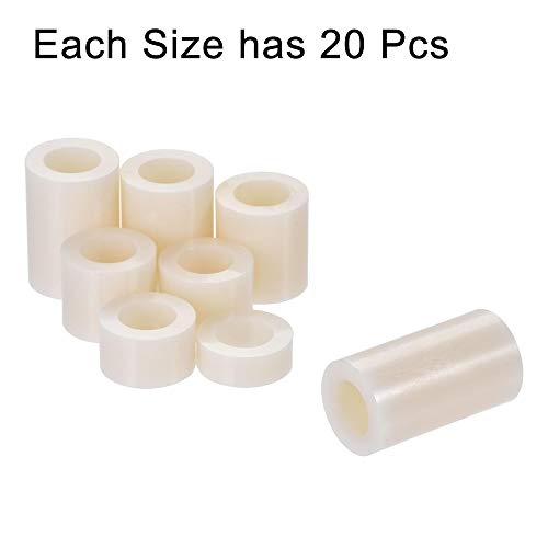 uxcell ABS Round Spacer Assortment Kit ID 8.2mm OD 14mm for M8 Screws, 8 Sizes Plastic Standoff (5mm 8mm 10mm 12mm 15mm 18mm 20mm 25mm), 160pcs