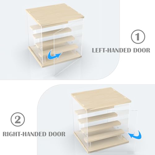 Acrylic Display Case for Collectibles, 5 Tier Figure Display Box with Door - color: Wood